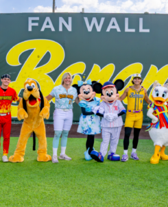 Disney characters and players from all six teams at the Banana Ball Open announcement, ESPN Wide World of Sports Complex