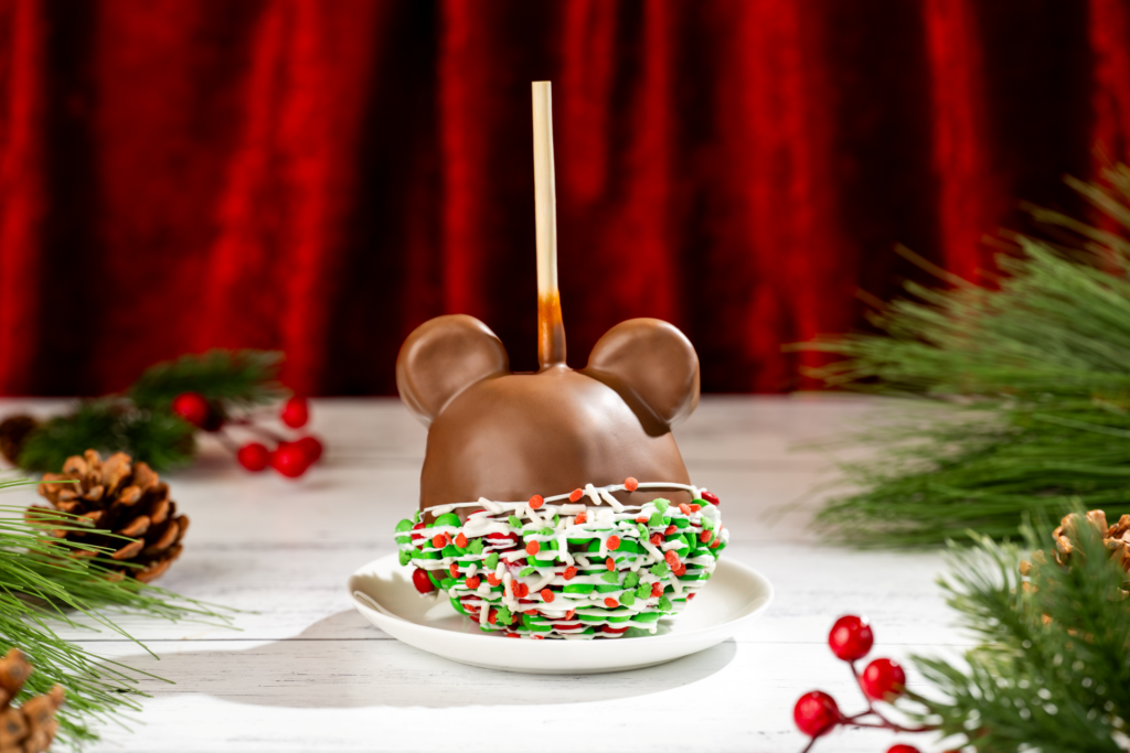 Mickey Holiday Caramel Apple with M&M’S at Main Street Confectionery at Magic Kingdom Park