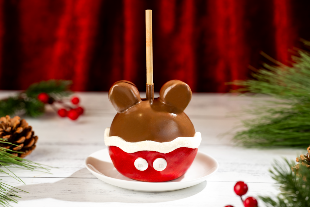 Santa Mickey Caramel Apple with M&M’S at Walt Disney World Resort