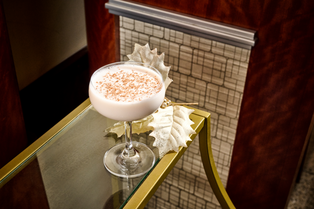Creamy holiday cocktail at Enzo's Hideaway at Disney Springs